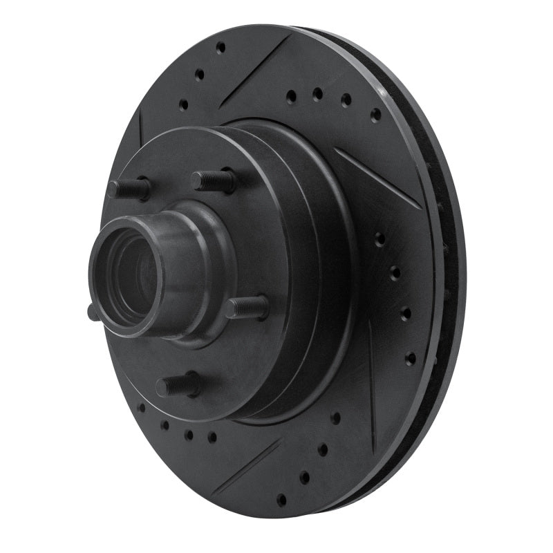 R1 Concepts R1 70-81 Buick Electra Front Left Drilled & Slotted Black Brake Rotor