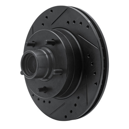 R1 Concepts R1 70-81 Buick Electra Front Left Drilled & Slotted Black Brake Rotor