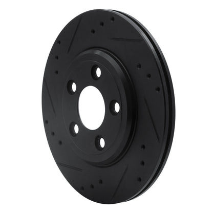 R1 Concepts R1 00-06 Ford Thunderbird Rear Left Drilled & Slotted Black Brake Rotor