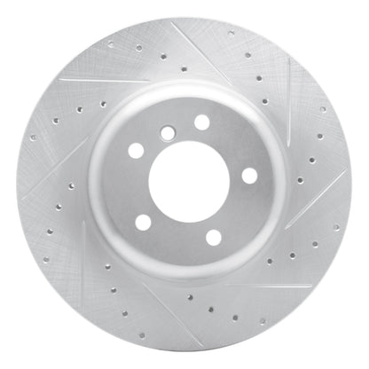 R1 Concepts R1 04-10 BMW 650I Coupe Front Right Drilled & Slotted Silver Brake Rotor
