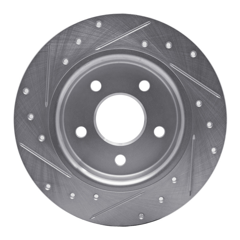 R1 Concepts R1 12-18 Ford Focus Rear Right Drilled & Slotted Silver Brake Rotor