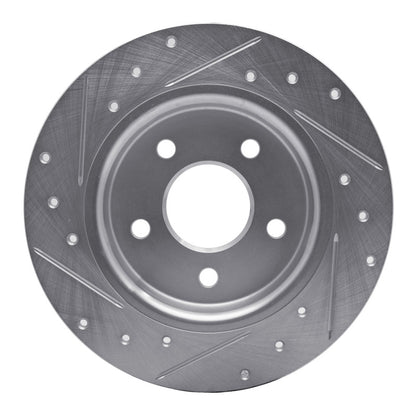 R1 Concepts R1 12-18 Ford Focus Rear Right Drilled & Slotted Silver Brake Rotor