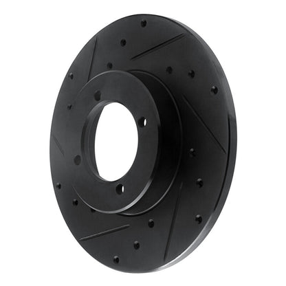 R1 Concepts R1 74-78 Nissan 260Z Front Left Drilled & Slotted Black Brake Rotor