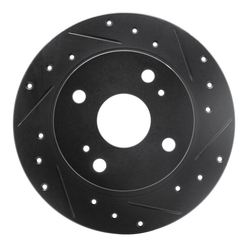 R1 Concepts R1 79-81 Toyota Celica Rear Right Drilled & Slotted Black Brake Rotor