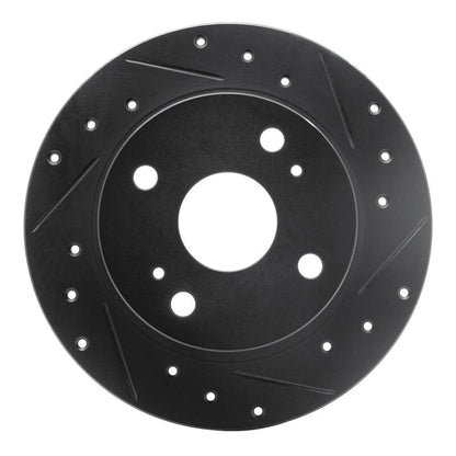 R1 Concepts R1 79-81 Toyota Celica Rear Right Drilled & Slotted Black Brake Rotor