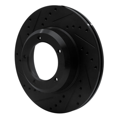 R1 Concepts R1 90-16 Land Rover Defender 90 Front Left Drilled & Slotted Black Brake Rotor