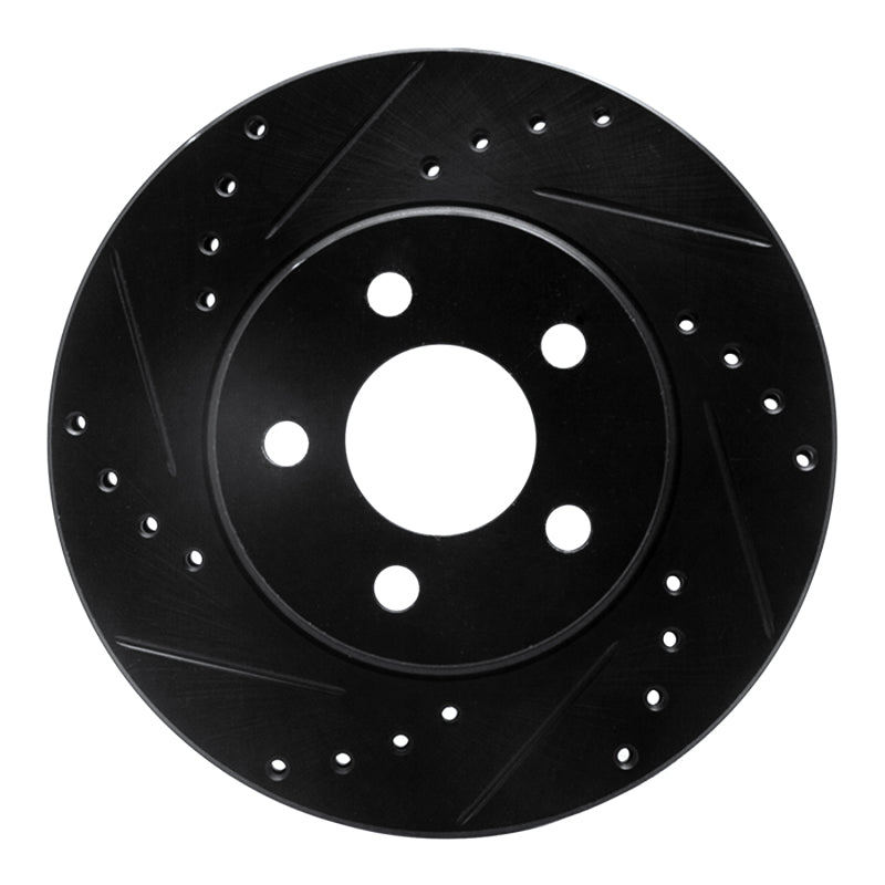 R1 Concepts R1 86-90 Chrysler Town & Country Front Left Drilled & Slotted Black Brake Rotor