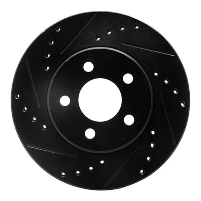 R1 Concepts R1 86-90 Chrysler Town & Country Front Left Drilled & Slotted Black Brake Rotor