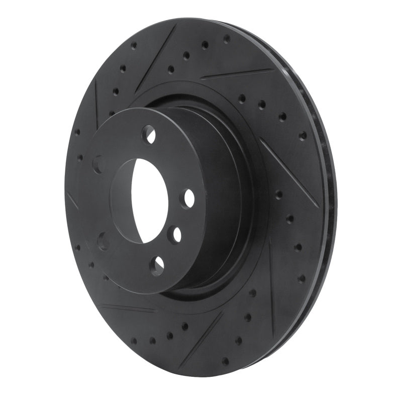 R1 Concepts R1 11-18 BMW X4 Rear Left Drilled & Slotted Black Brake Rotor