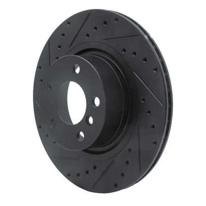 R1 Concepts R1 11-18 BMW X4 Rear Left Drilled & Slotted Black Brake Rotor