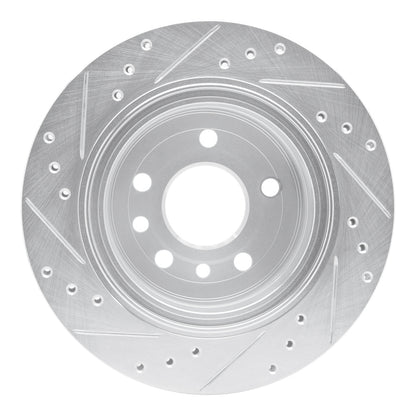 R1 Concepts R1 01-01 Cadillac CATERA Rear Right Drilled & Slotted Silver Brake Rotor