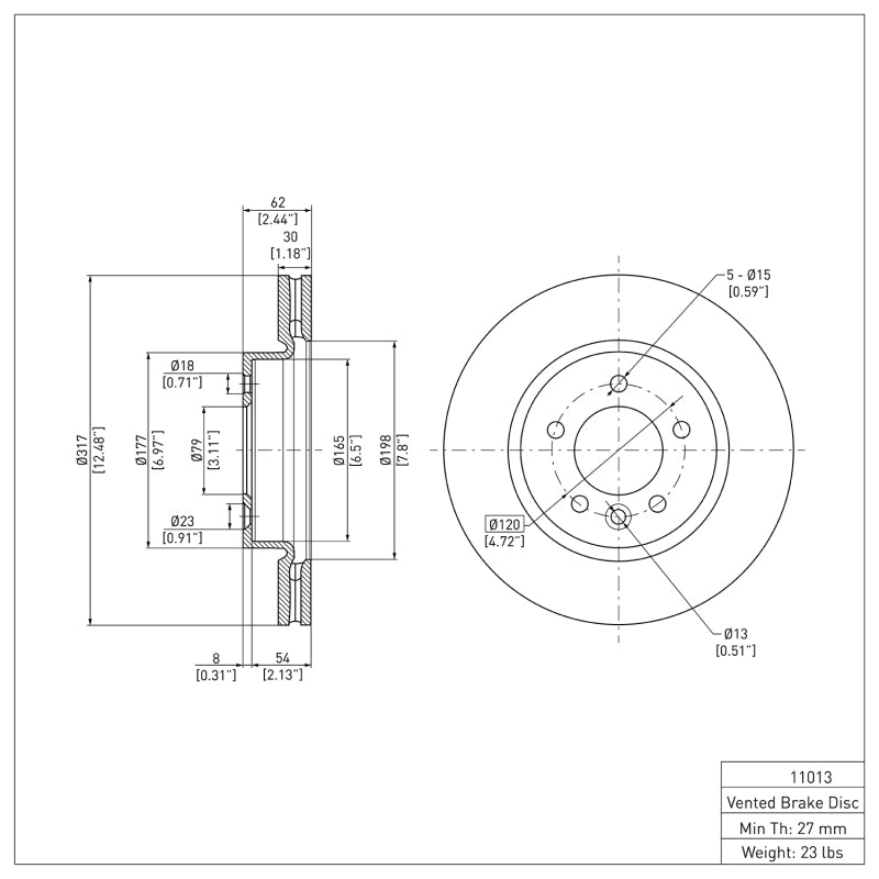 DFC 05-07 Land Rover LR3 Front Brake Rotor