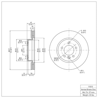 DFC 05-07 Land Rover LR3 Front Brake Rotor