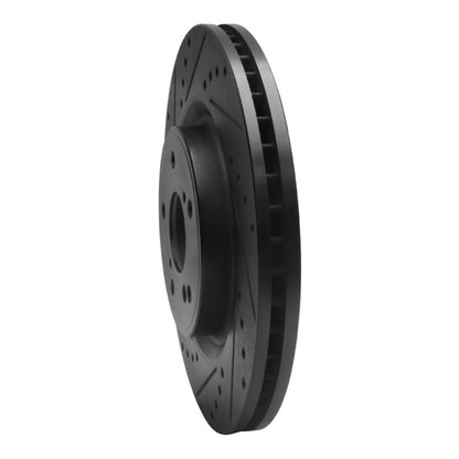 R1 Concepts R1 20-22 Honda CR-V Front Left Drilled & Slotted Black Brake Rotor