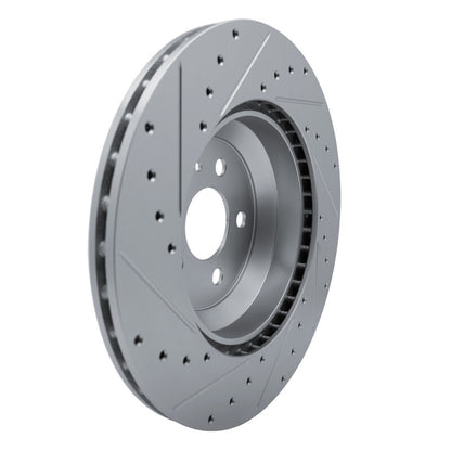 R1 Concepts R1 17-25 Tesla Model 3 Front Right Drilled & Slotted Silver Brake Rotor