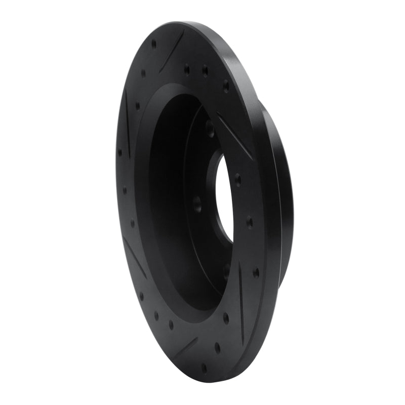 R1 Concepts R1 84-88 Pontiac 6000 Rear Right Drilled & Slotted Black Brake Rotor