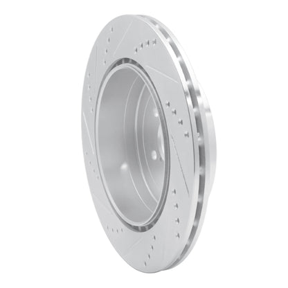 R1 Concepts R1 03-04 Subaru Impreza Rear Right Drilled & Slotted Silver Brake Rotor