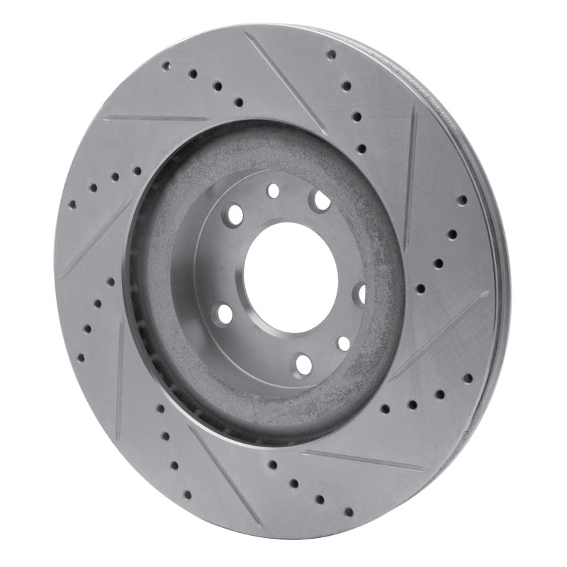 R1 Concepts R1 04-11 Mazda RX-8 Front Left Drilled & Slotted Silver Brake Rotor