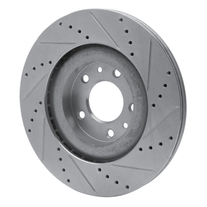 R1 Concepts R1 04-11 Mazda RX-8 Front Left Drilled & Slotted Silver Brake Rotor