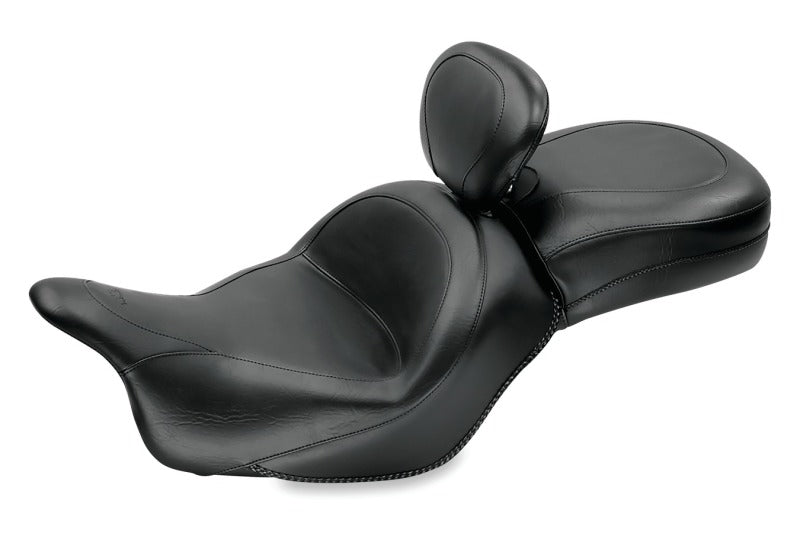 Mustang Motorcycle Mustang 09-13 Kawasaki Vulcan 1700 Classic Std Touring 1PC Seat w/Driver Backrest - Black