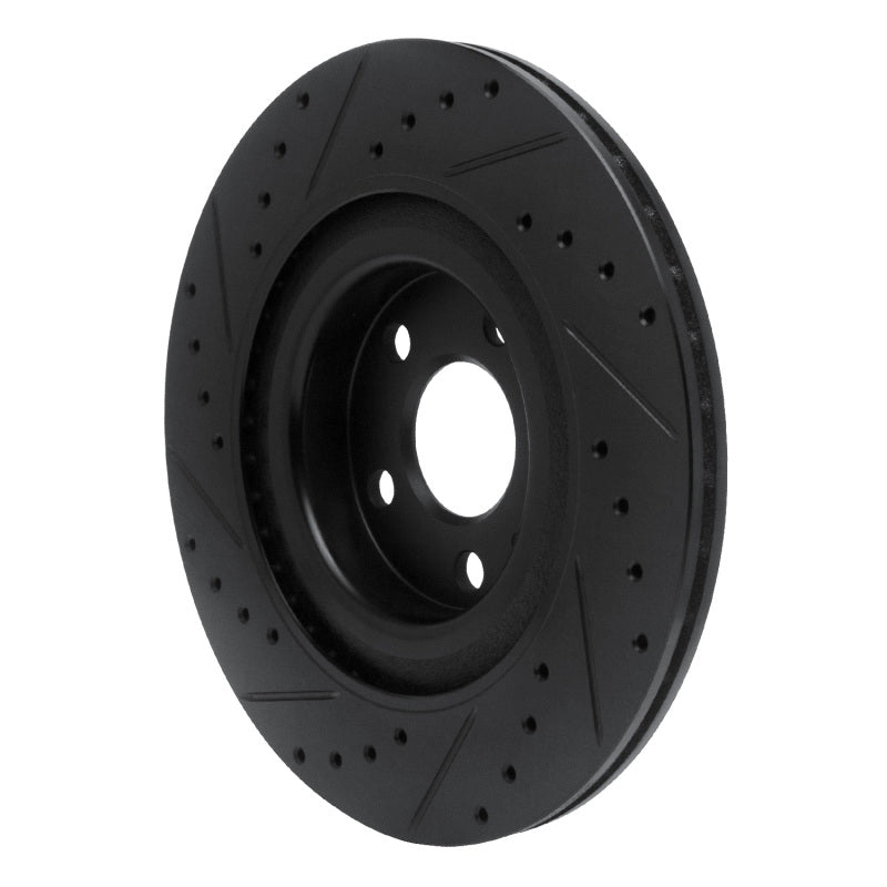 R1 Concepts R1 16-26 Volvo S60 Rear Right Drilled & Slotted Black Brake Rotor