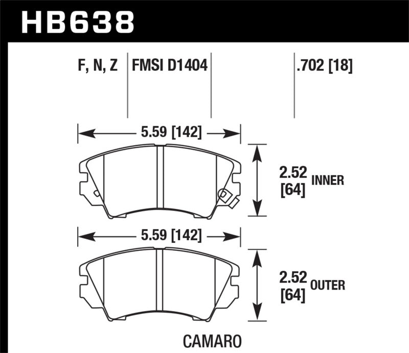 Hawk Performance Hawk 10-15 Chevrolet Camaro HPS 5.0 Front Brake Pads