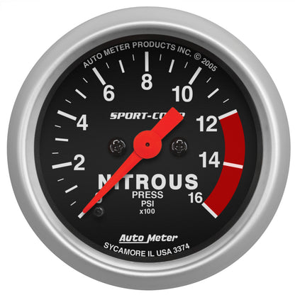 AutoMeter Gauge Nitrous Pressure 2-1/16in. 1600PSI Digital Stepper Motor Sport-Comp