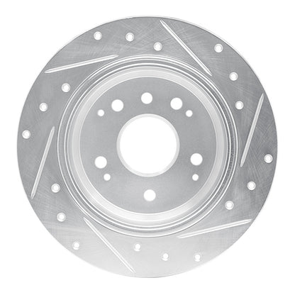 R1 Concepts R1 99-11 Acura TL Rear Left Drilled & Slotted Silver Brake Rotor