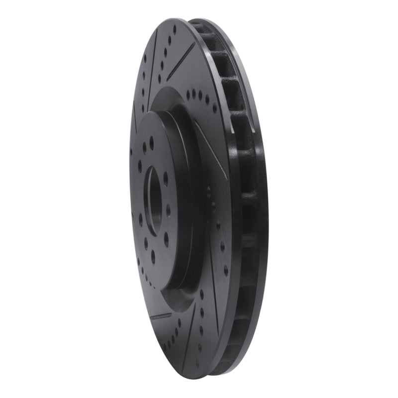 R1 Concepts R1 04-11 Cadillac STS Front Left Drilled & Slotted Black Brake Rotor