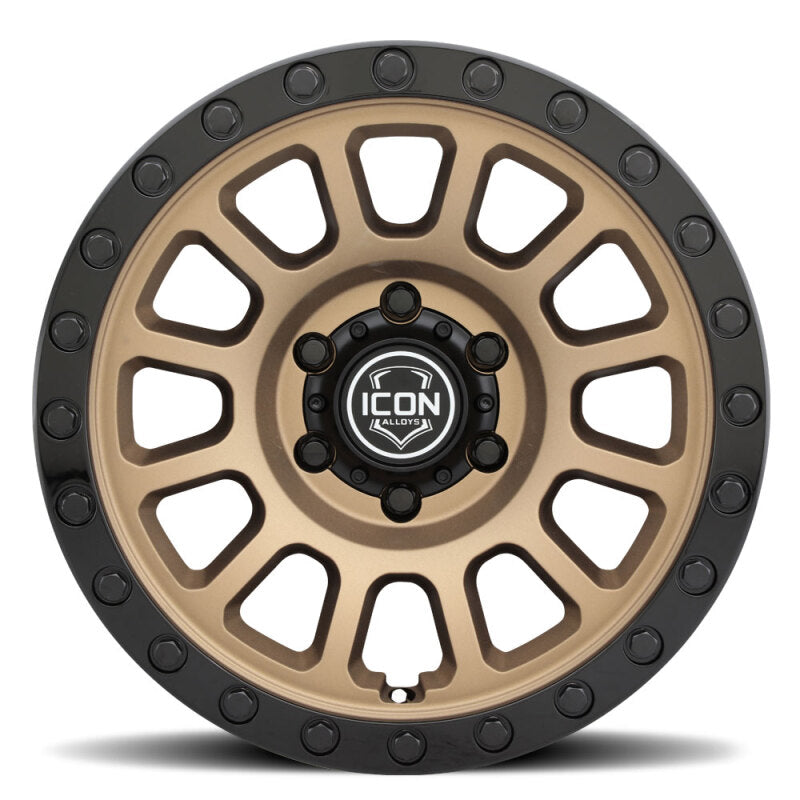 ICON Hulse 17x8.5 / 6x5.5 / 25mm / 5.75in BS Satin Bronze w/ Gloss Black Lip