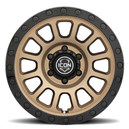 ICON Hulse 17x8.5 / 6x5.5 / 25mm / 5.75in BS Satin Bronze w/ Gloss Black Lip