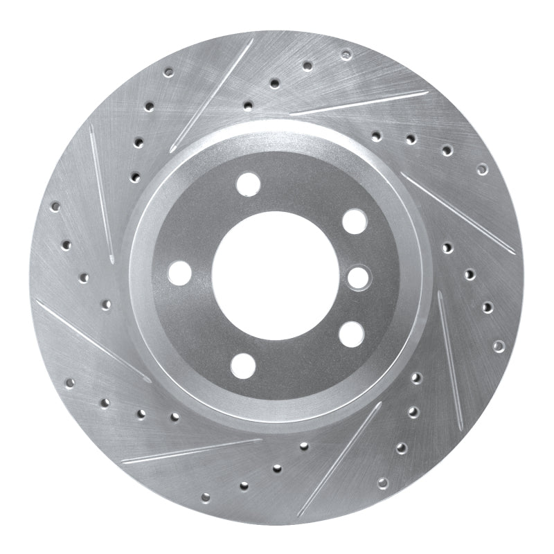 R1 Concepts R1 01-08 BMW 330I Front Left Drilled & Slotted Silver Brake Rotor