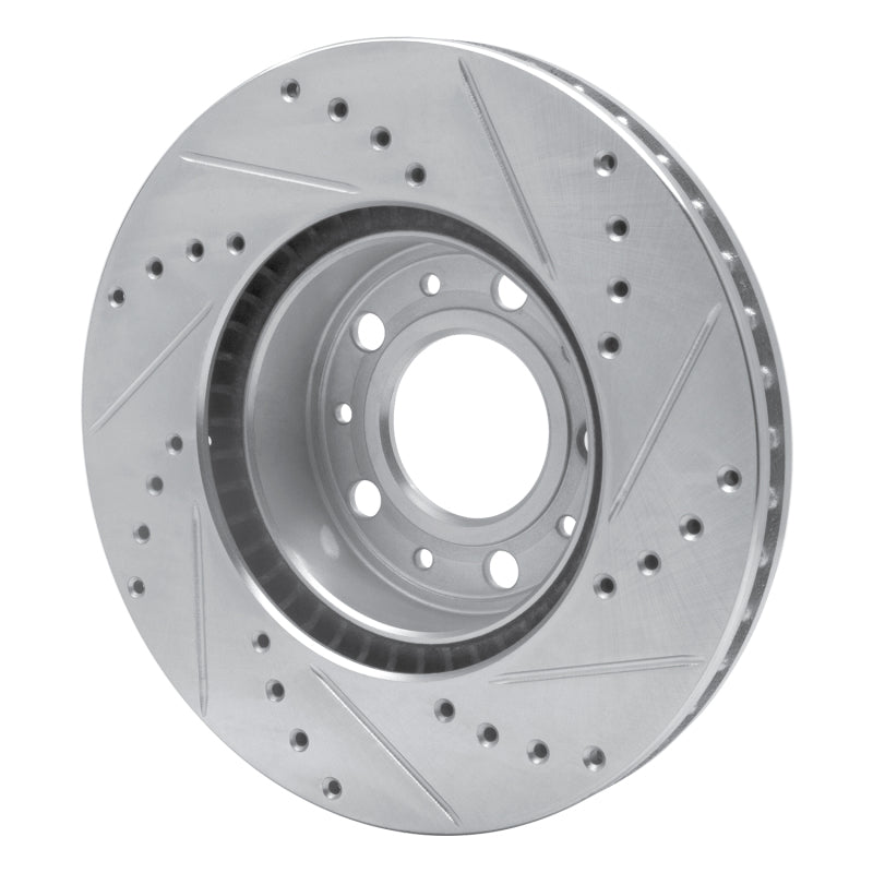 R1 Concepts R1 91-95 Volvo 740 Front Left Drilled & Slotted Silver Brake Rotor