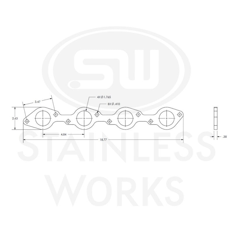 Stainless Works Big Block Chevy Round Port Header 304SS Exhaust Flanges 1-3/4in Primaries