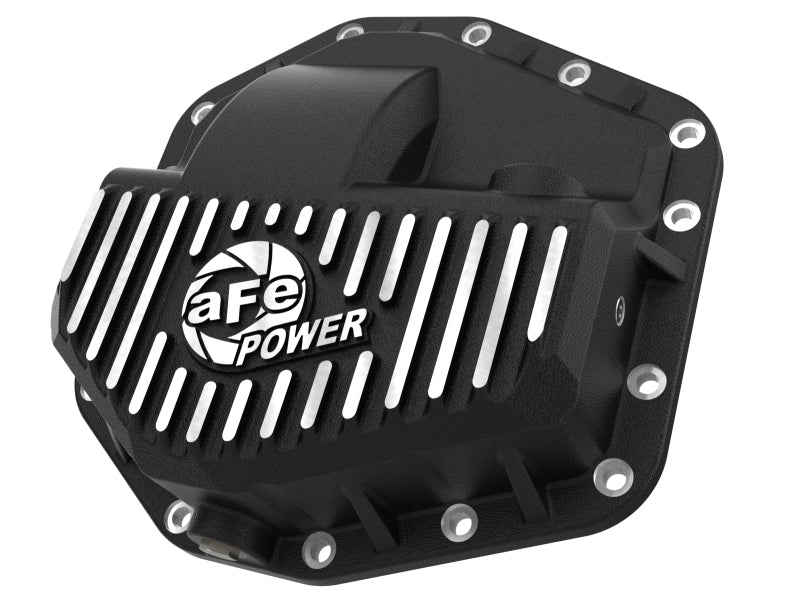 aFe POWER Pro Series Front Diff Cover Black w/ Machined Fins Ford F-250/350 23-26 (Dana M235)