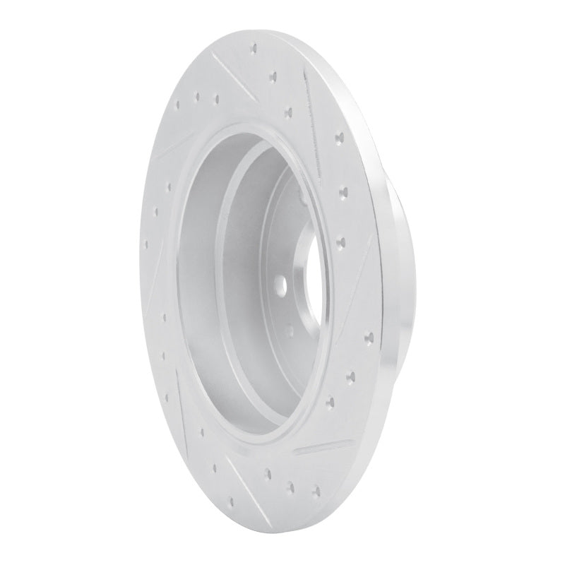 R1 Concepts R1 87-92 BMW 735I Rear Left Drilled & Slotted Silver Brake Rotor