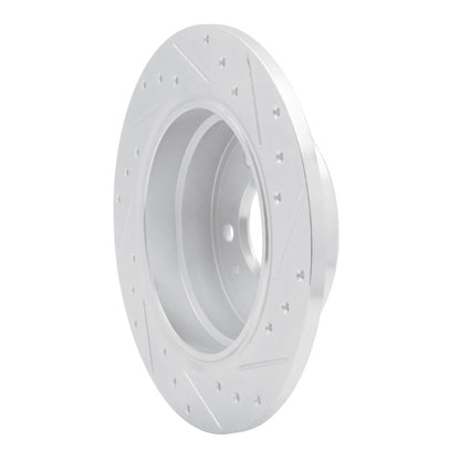 R1 Concepts R1 87-92 BMW 735I Rear Left Drilled & Slotted Silver Brake Rotor