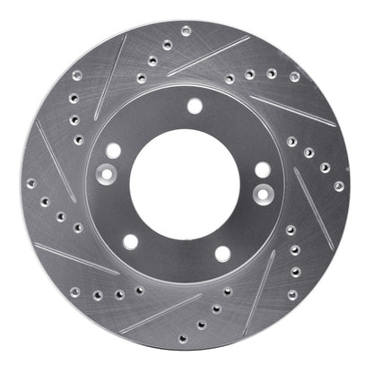 R1 Concepts R1 03-06 Kia SORENTO Front Left Drilled & Slotted Silver Brake Rotor