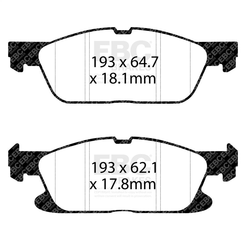 EBC 19+ Ford Edge ST w/o Performance Brake Package 2.7 Twin Turbo Yellowstuff Front Brake Pads
