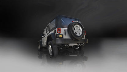 CORSA Performance Corsa 2007-2011 Jeep Wrangler 3.8L/12-14 Wrangler 3.6L Polished Sport Axle-Back Exhaust