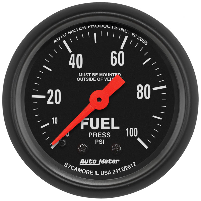 Autometer Z Series 52mm 0-100 PSI Mechanical Fuel Pressure Gauge