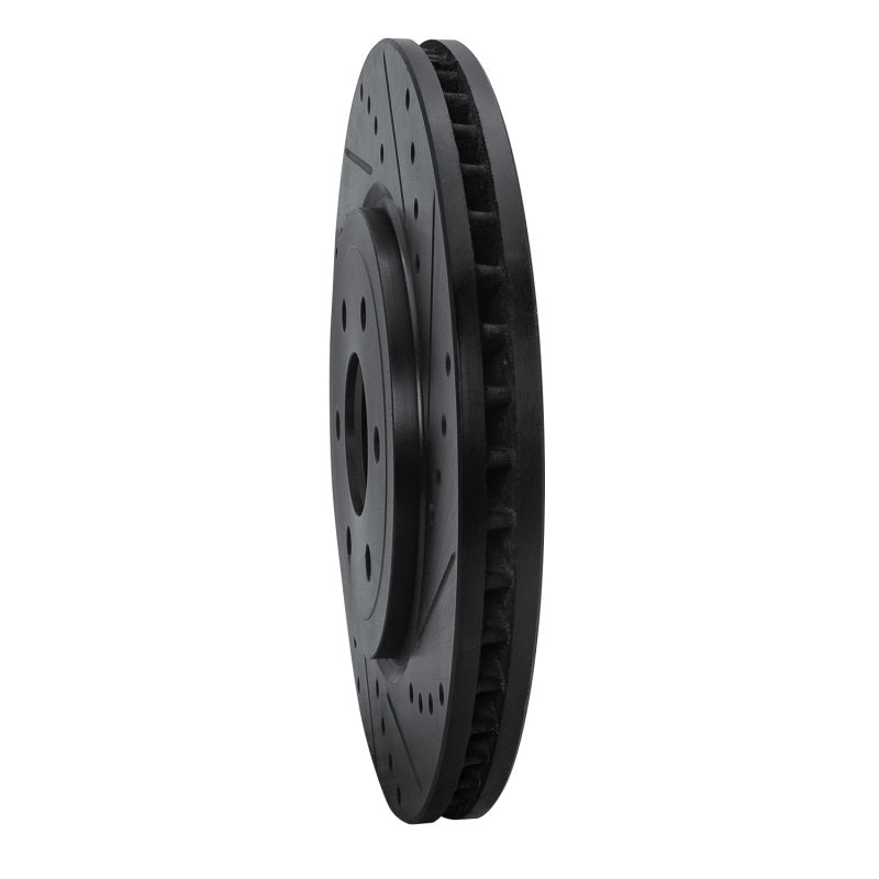 R1 Concepts R1 08-11 Nissan Pathfinder Front Right Drilled & Slotted Black Brake Rotor