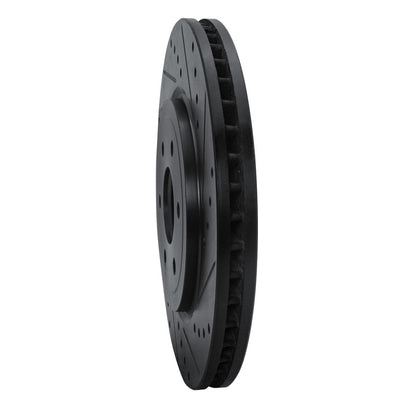 R1 Concepts R1 08-11 Nissan Pathfinder Front Right Drilled & Slotted Black Brake Rotor