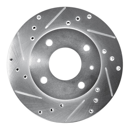 R1 Concepts R1 89-98 Hyundai SONATA Front Left Drilled & Slotted Silver Brake Rotor