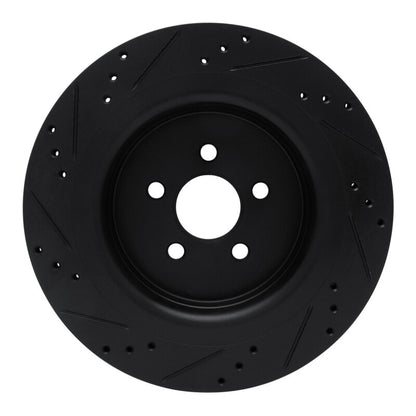 R1 Concepts R1 19-24 Ford Edge Rear Right Drilled & Slotted Black Brake Rotor