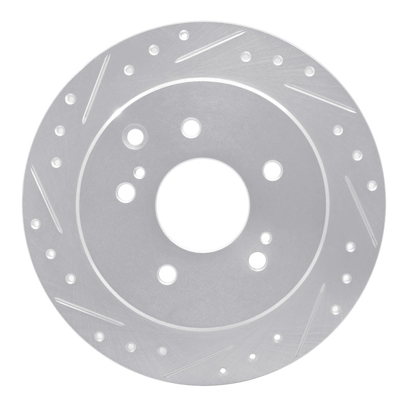 R1 Concepts R1 90-96 Infiniti Q45 Rear Left Drilled & Slotted Silver Brake Rotor