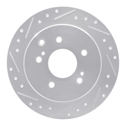 R1 Concepts R1 90-96 Infiniti Q45 Rear Left Drilled & Slotted Silver Brake Rotor