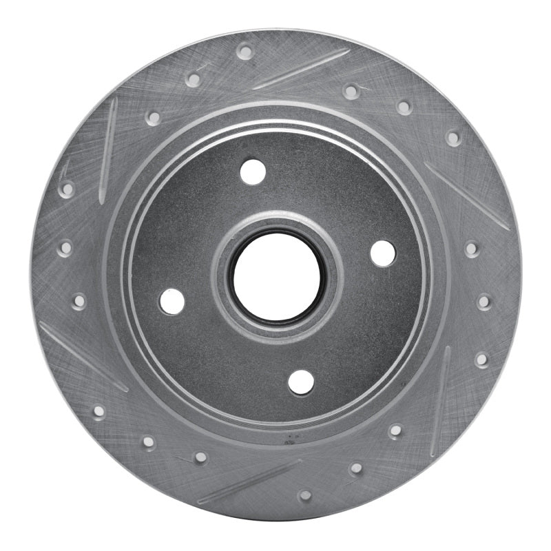 R1 Concepts R1 84-87 Honda Prelude Rear Left Drilled & Slotted Silver Brake Rotor