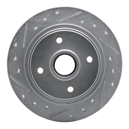 R1 Concepts R1 84-87 Honda Prelude Rear Left Drilled & Slotted Silver Brake Rotor