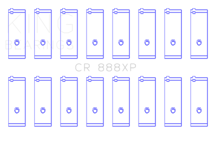King Engine Bearings Toyota 1Uz-Fe/2Uz-Fe/3Uz-Fe (Size +0.50mm) Connecting Rod Bearing Set